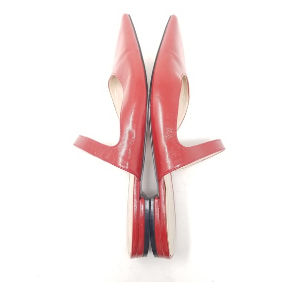 Zara Pointed Toe Red Patent Leather Mules Flats size 37 - Picture 7 of 7
